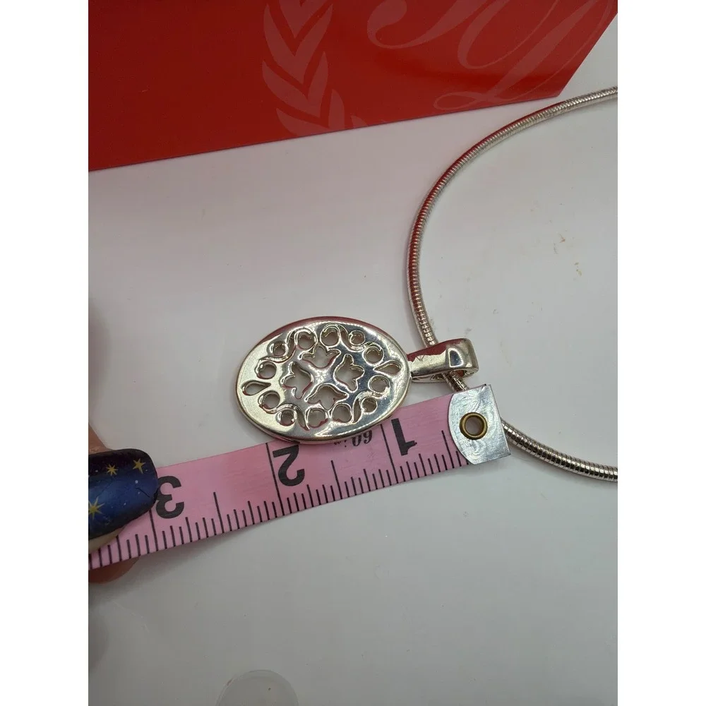 NIB Premier Designs Necklace‎ Silver First Choice Filigree Oval Pendant 20430